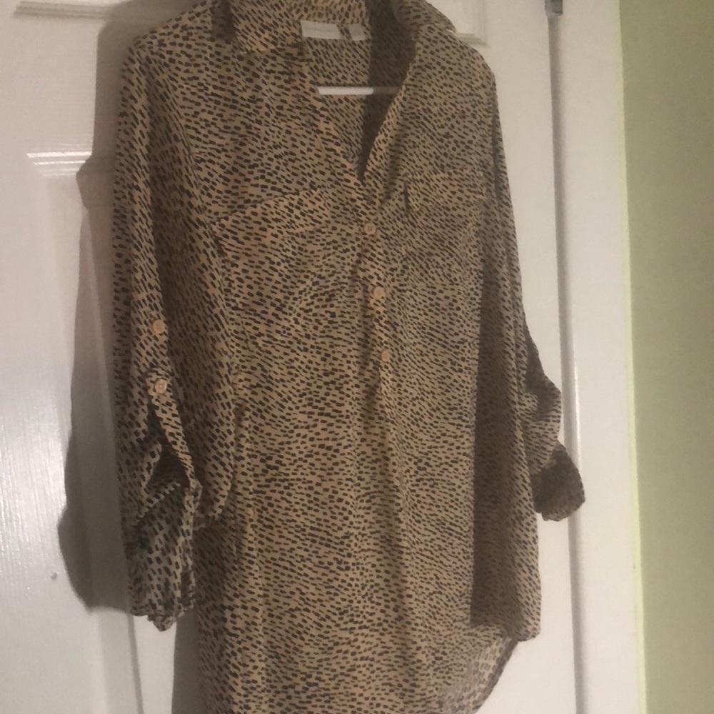 Tan and black patterned shirt